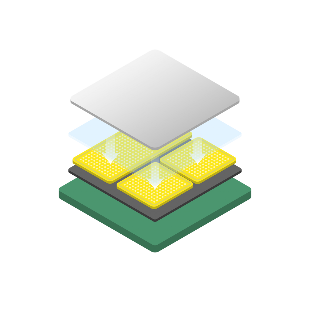 vector illustration of semiconductor chip assembly